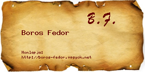 Boros Fedor névjegykártya